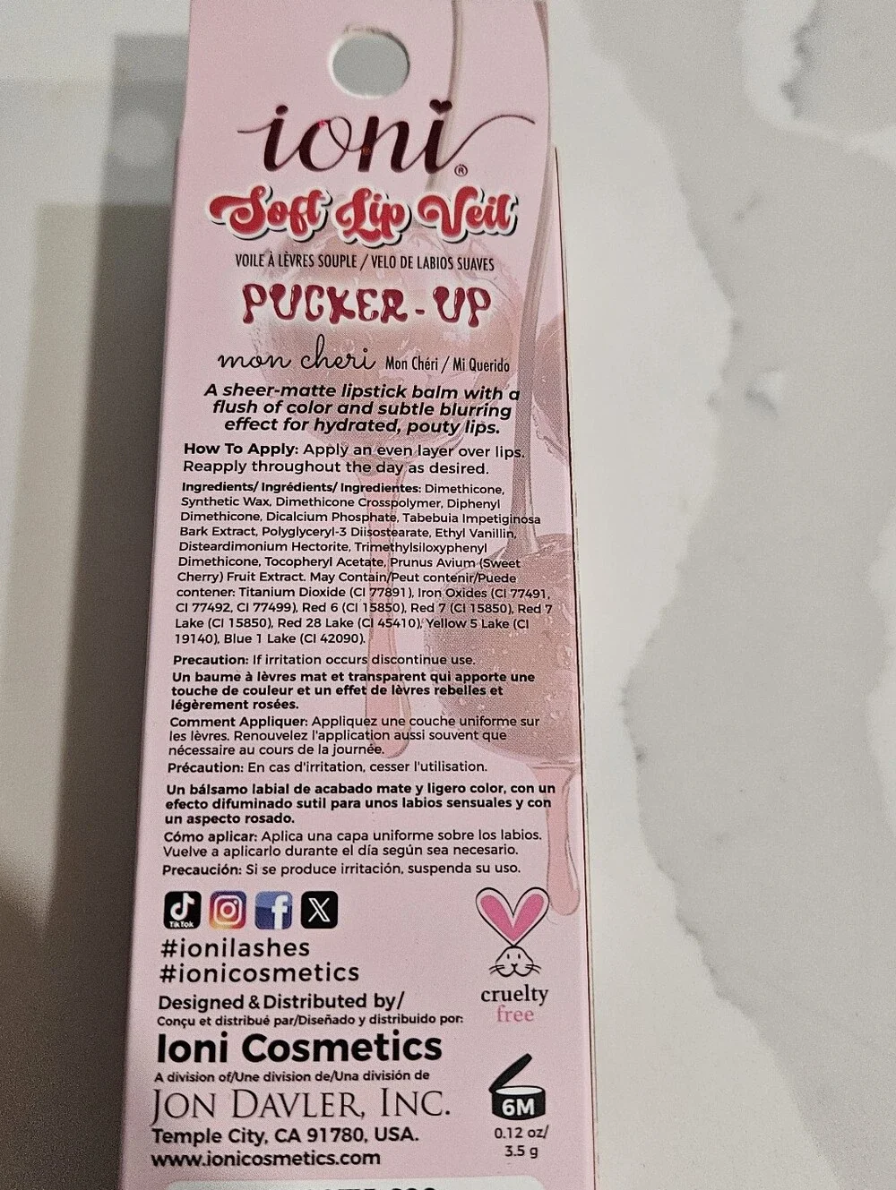 Soft Lip Veil Moisturizing Lip Stain - Cheri (Pink Packaging)